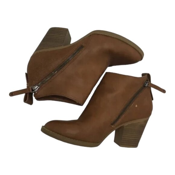 DV by DOLCE VITA Boots Women's Size 7 Brown Ankle Booties Faux Leather - Picture 1 of 14